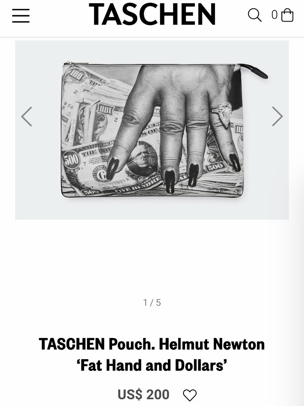 TASCHEN Pouch. Helmut Newton ‘Fat Hand and Dollars’ - Picture 2 of 7
